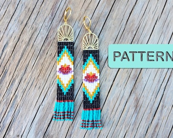 Bold Tapestry Square Stitch Beading Pattern (DIY Beginner Beading Pattern PDF)