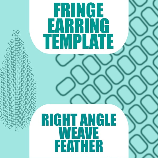 Feather Seed Bead Graph, Fringe Earring Template