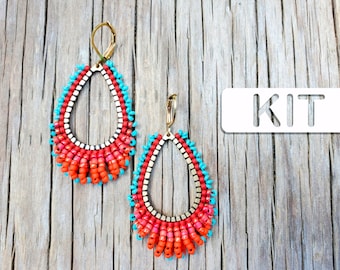 RETRO HEAT Lush Drop Bead Earring Kit, DIY Earring Kit