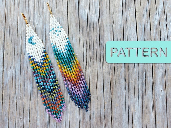 Gulf Islands Mix'n'match Brick Stitch Beaded Fringe Earring (DIY