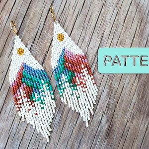 Berg Ziegel Stitch Perlen Fransen Ohrring (DIY Samen Perlen PDF)