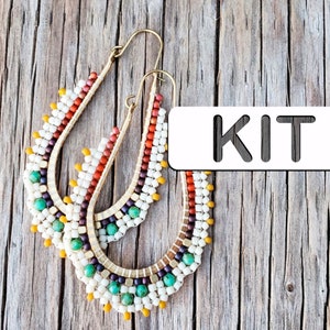 Handmade Jewelry: Ellen Filigree Drop Hoop Earring Adult Kit (Intermediate Bead Weaving Kit)