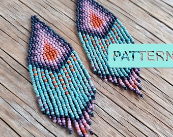 Brick Stitch Beaded Fringe Earring Night Samhradh (DIY Seed Bead Pattern PDF)