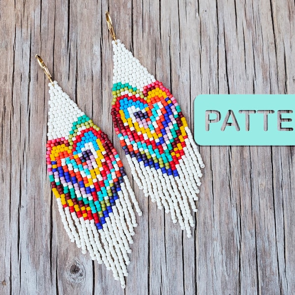 PAINTED LOVE Seed Bead Earring Pattern PDF