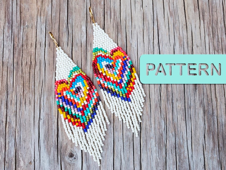 PAINTED LOVE Seed Bead Earring Pattern PDF image 1