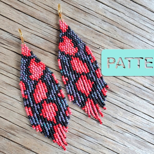 Wild Miami Snake Print Bead Earring Pattern PDF