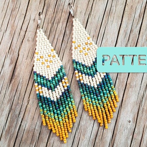Chevron Spring Seed Bead Earring Pattern PDF