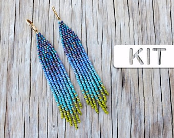 NIGHT OMBRÉ Daily Fringe Earring Kit, Seed Bead Earring Kit