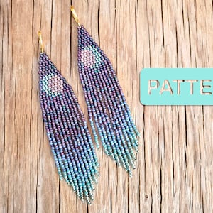 Starlight Celestial Brick Stitch Beaded Fringe Earring (doe-het-zelf-kraalpatroon pdf)
