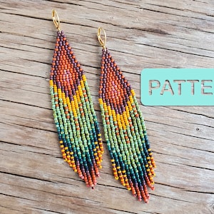 Seed Bead Earring Pattern, Seasons Autumn Seed Bead Earring Pattern PDF
