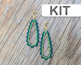 Fresh Harbours Lotus Picot Beaded Drop Earring Kit: Beginner Seed Bead Kit