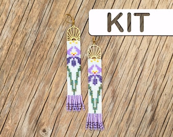 IRIS TAPESTRY Beaded Earring Kit, Adult DIY craft kit