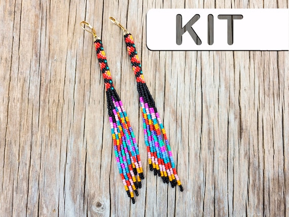 QUINN BLOOM WILLOW Fringe Earring Kit Diy Bead Earring Kit Etsy