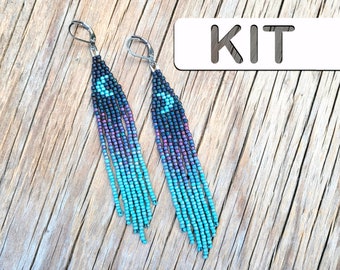 Handgemachter Schmuck: Night Moontäglich Ziegelstein-Perlen-Ohrring (Beginner Beading Kit)