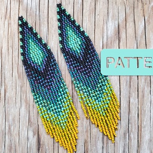 Seed Bead Earring Pattern, Echo Ombre Fringe Seed Bead Earring Pattern PDF