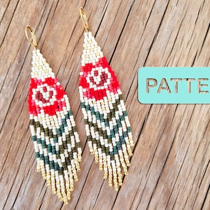 Ruby Little Garden Seed Bead Earring Pattern PDF