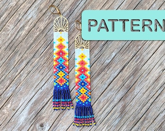 Friendship Tapestry Beaded Earring Pattern (DIY Square Stitch Beading Pattern PDF)