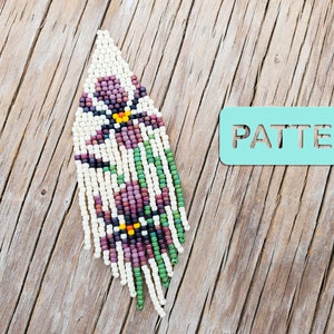 Seed Bead Earring Pattern, Iris Two Bead Earring Pattern PDF