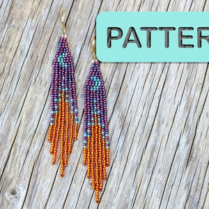 Zonsondergang metallic dagelijks steensteek kralen franje (doe-het-zelf-kraalpatroon pdf)