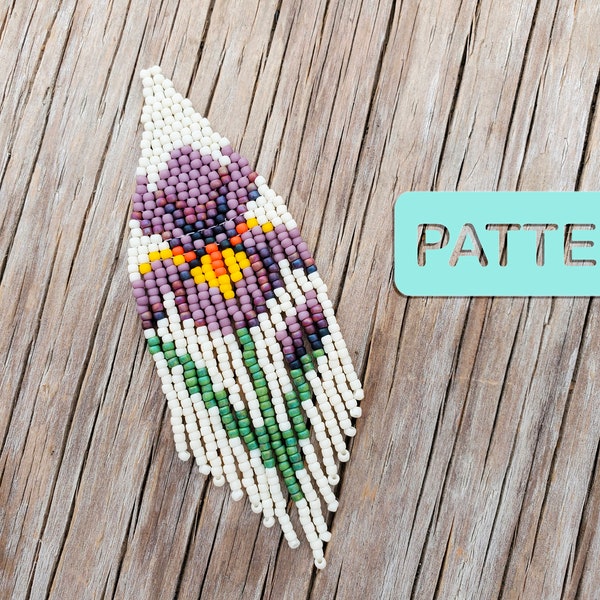 Iris One Seed Bead Earring Pattern PDF