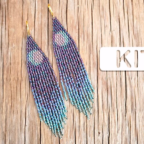 VIBRANT Beaded Fringe Hoop Earring Kit Seed Bead Earring Kit Etsy