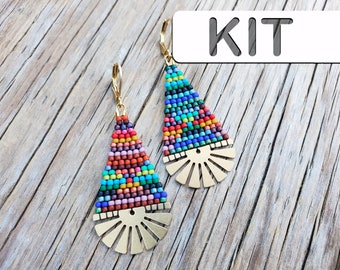 MOROCCAN RAYS Beaded Earring Kit, Seed Bead Earring DIY