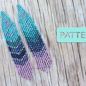 Seed Bead Earring Pattern, Winter Moonrise Mix’n’Match Bead Earring Pattern PDF, Adult DIY