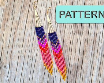 Fleetwood Fan Beaded Fringe Earring (DIY Seed Bead Pattern PDF)