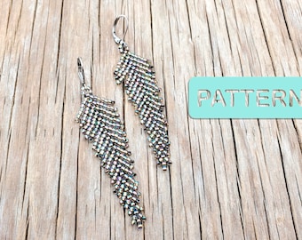 Patrón de pendientes de plumas puntiagudas de Tammy (patrón de cuentas para manualidades en PDF)