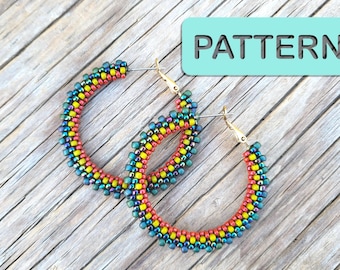Isobel Stratum Beaded Hoop Earring Pattern (DIY Peyote Stitch Pattern PDF)
