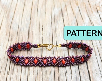 Lava Rove Perlen Armband Muster (DIY Seed Bead Muster PDF)