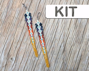Kit de pendientes de plumas con cuentas Summer Quiver: Kit de cuentas de semillas de nivel intermedio