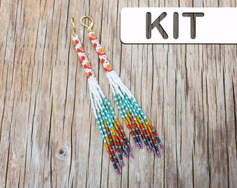 Beaded Earring: Vintage Bloom Willow Tassel Fringe Earrings (Beginner Beading Kit)
