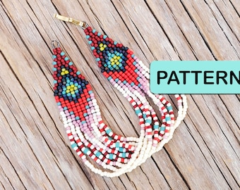 Motif de perles de rocaille de bracelet tissé : brins doux (PDF)