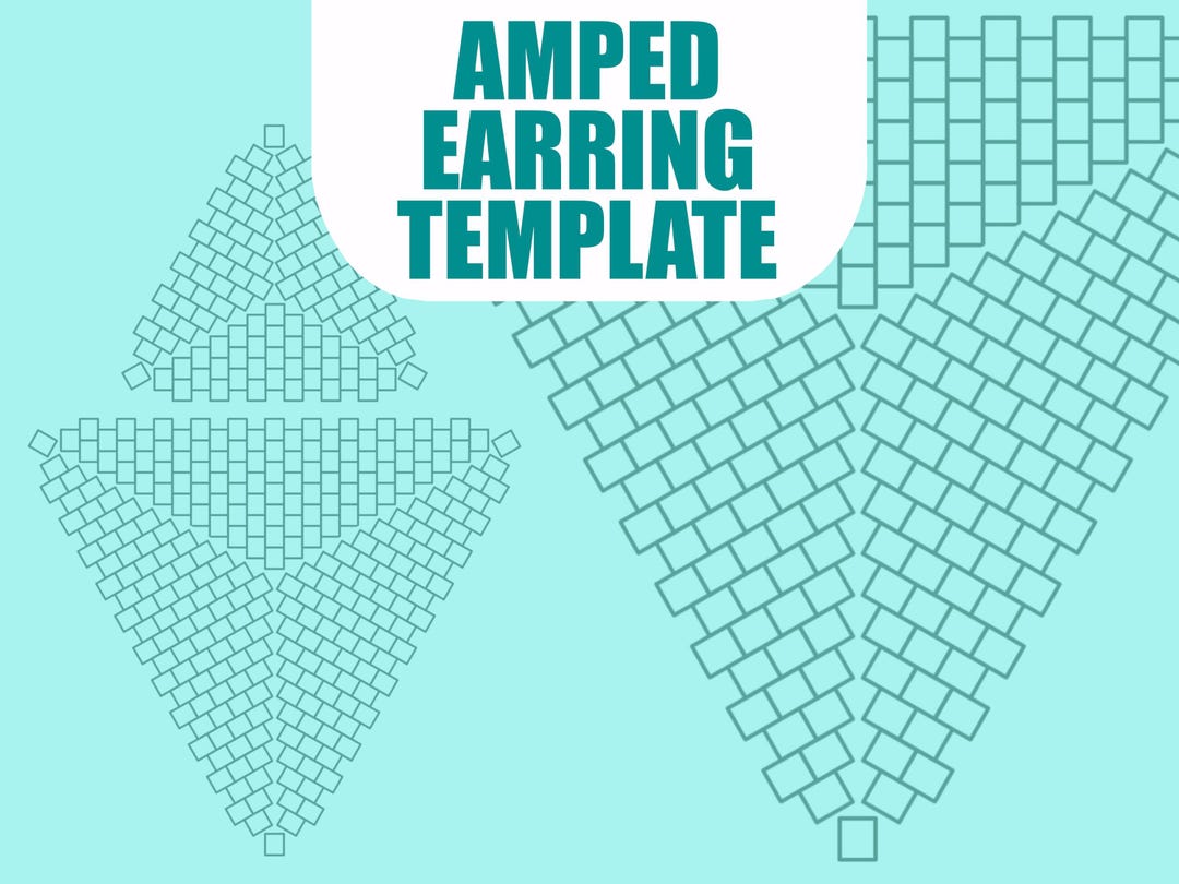 Amped Seed Bead Graph, Peyote Triangle Earring Bead Weaving Template - Etsy
