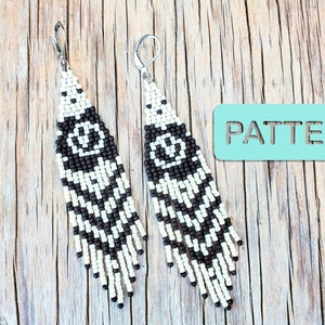B&W Little Garden Seed Bead Earring Pattern PDF