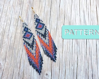 Shimmer Sunset Drama Seed Bead Earring Pattern PDF