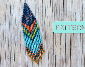 Chevron Nights Fringe Seed Bead Earring Pattern PDF