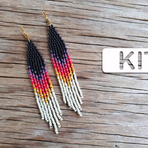 Seed Bead Earring Kit, FIRE N ICE Daily Fringe Earring Kit, Adult DIY