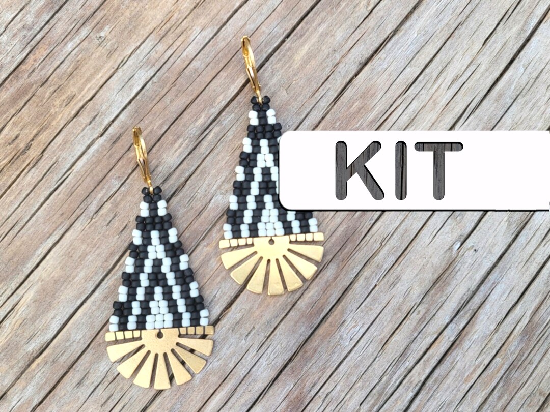 Echo Sun Rays Brick Stitch Beaded Earring Kit: Beginner Beading Kit - Etsy