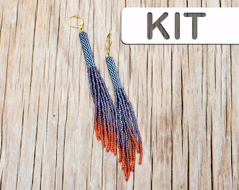 Beaded Earring Kit: Millie Willow Peyote Stitch Tassel (Beginner Beading Kit)