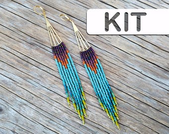 Adult Craft Kit: Origins 2 Fan Seed Bead Fringe Earrings (Beginner Beading Kit)