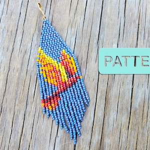 Seed Bead Earring Pattern, Phoenix 1 Seed Bead Earring Pattern PDF