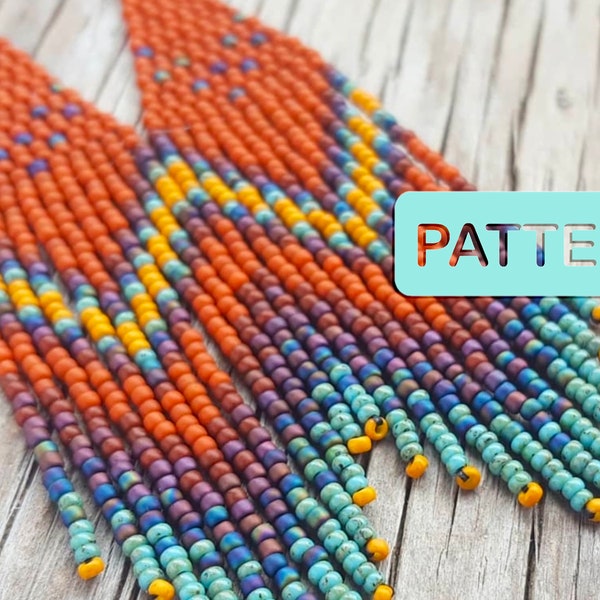 Chevron Fringe Seed Bead Earring Pattern PDF