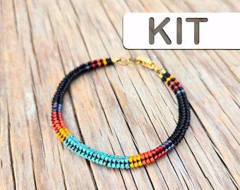 Herringbone Bracelet Kit: Picasso Tilt Tubular Herringbone Stitch (Beginner Beading Kit)