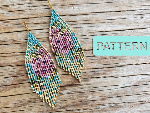 Rose eh Fringe Bead Earring Pattern PDF Etsy Australia