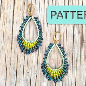 DIY Seed Bead Pattern, Seaside Beaded Lush Drop Earring Pattern PDF