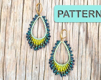 DIY Seaside Beaded Lush Drop Earring (Seed Bead Pattern PDF)