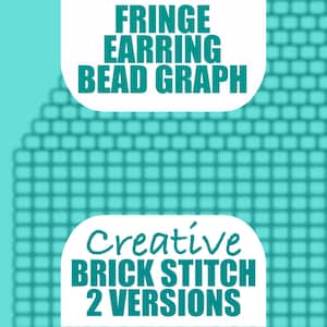 Creative Seed Bead Graph, Brick Stitch Fringe Earring