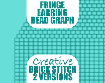 Brick Stitch Woven Fringe Earring Creative Graph (Round Seed Bead Template PDF)